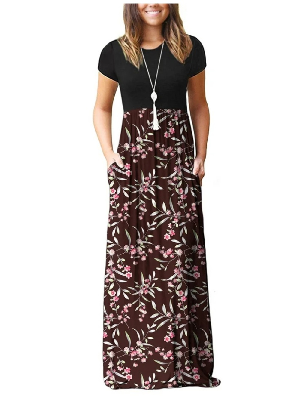 NWT! Size Large Chiclily maxi dress with pockets.